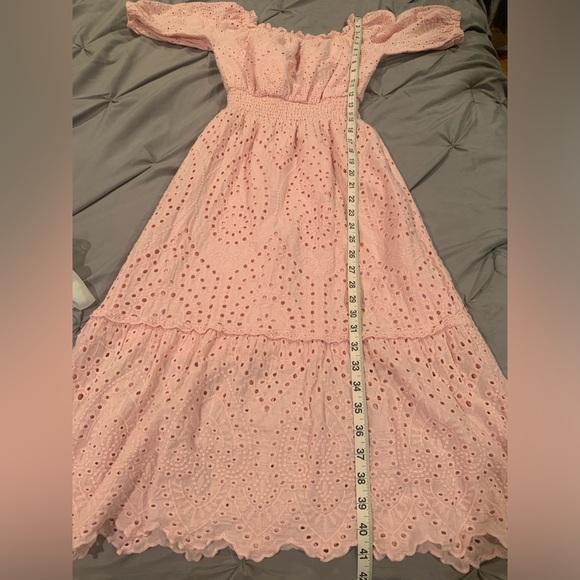Betsey Johnson Pink Puff Sleeve Midi Sundress in Sz XS - Picture 10 of 11